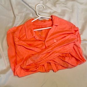 Bright salmon half sleeve shirt